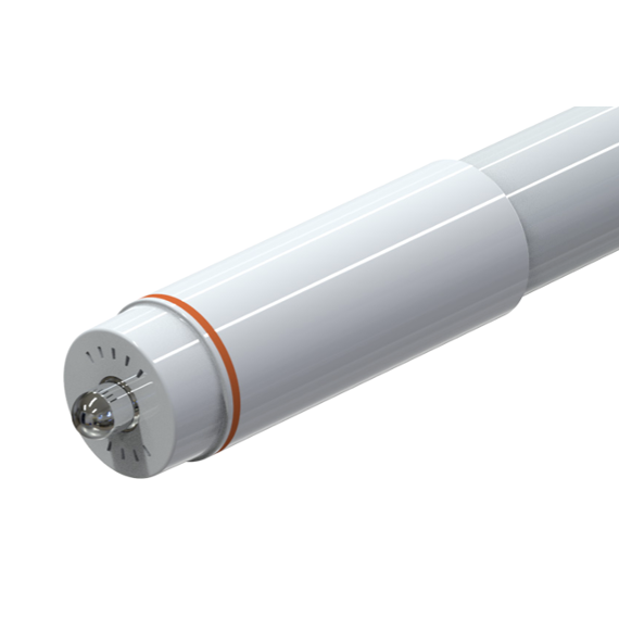 25W LED T8 Lamp, 8ft long, Glass Construction, Single Pin Base, 3500K, 120-277V Input, Internal Driver, Direct Drive