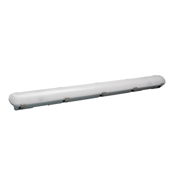 4ft Vapor Tight Fixture feat. Power Select & Color Select, 75/64/44W, 120-277V Input, 3500/4000/5000K, Frosted Lens, 0-10V Dimming